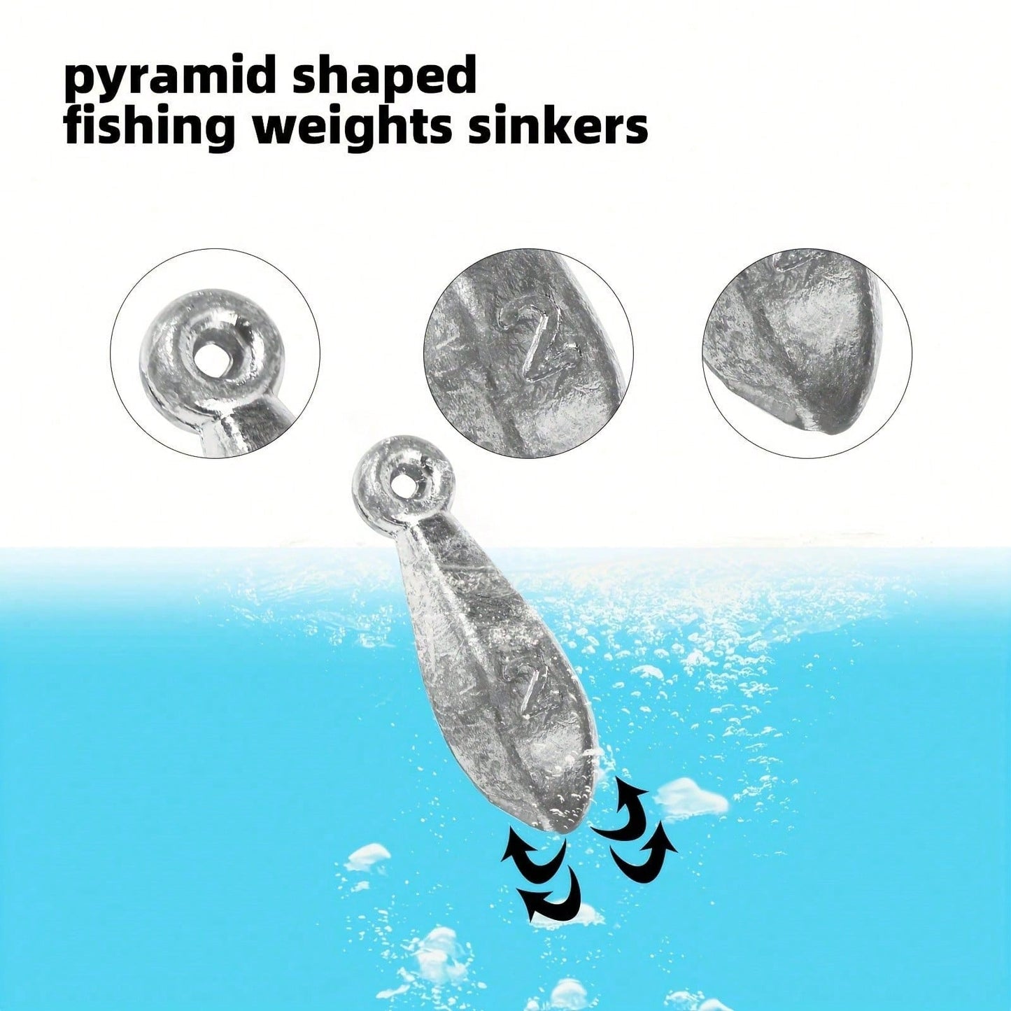 45pcs Fishing Weight Set- Assorted Hexagon And Teardrop Shaped Lead Sinkers With Rings, 1/8 Oz To 2 Oz- Ideal For Sea Fishing And Drop Shot Casting