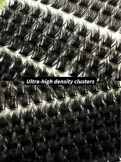 460 Clusters Large Capacity D-Curl Fluffy False Eyelash Book, 120D+200D Dual Density Combination, 8-16MM Mixed Length, Segmented Single Cluster Design For Free Matching, Create Dense Voluminous And Na
