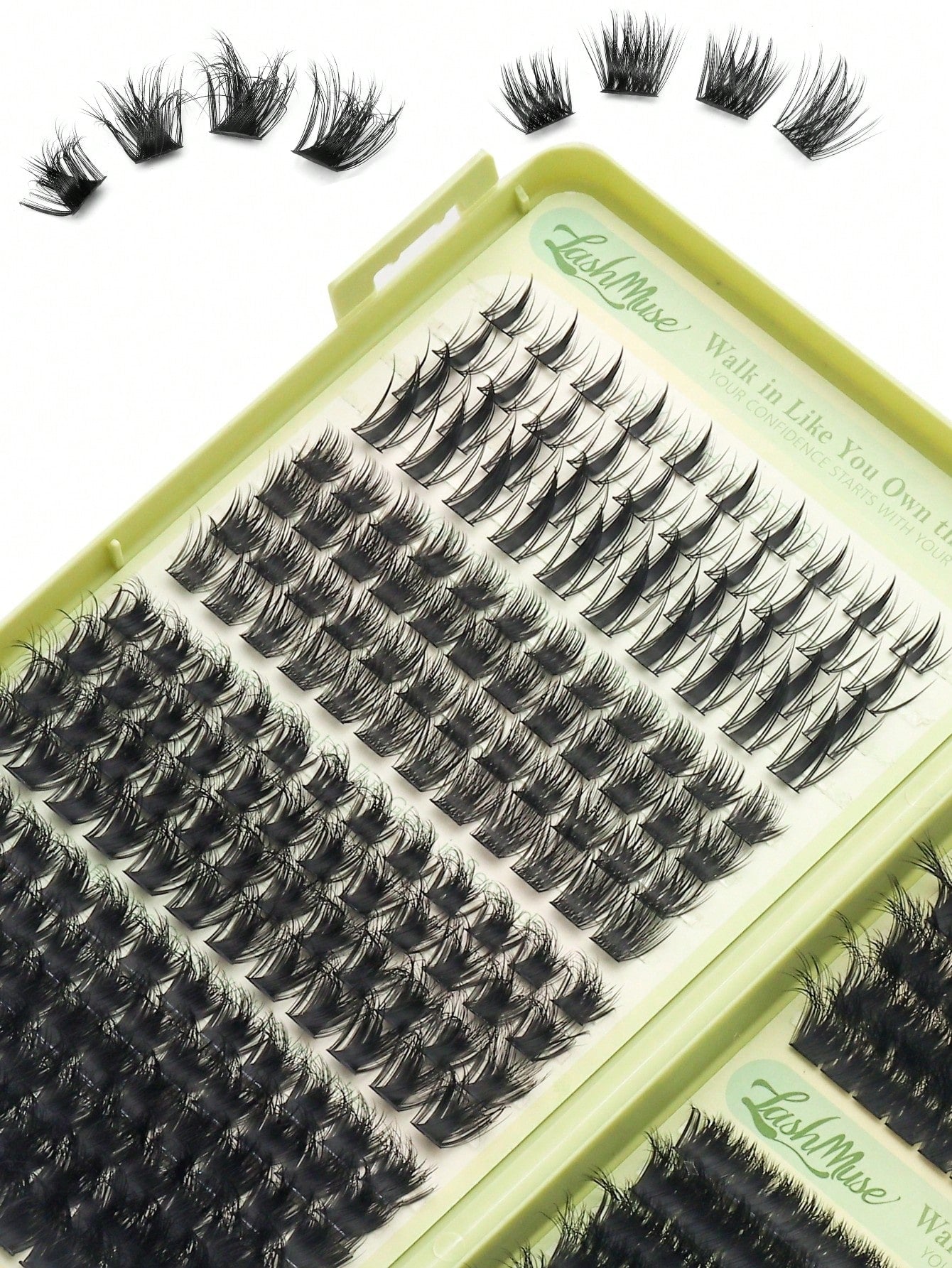 460 Clusters Large Capacity D-Curl Fluffy False Eyelash Book, 120D+200D Dual Density Combination, 8-16MM Mixed Length, Segmented Single Cluster Design For Free Matching, Create Dense Voluminous And Na