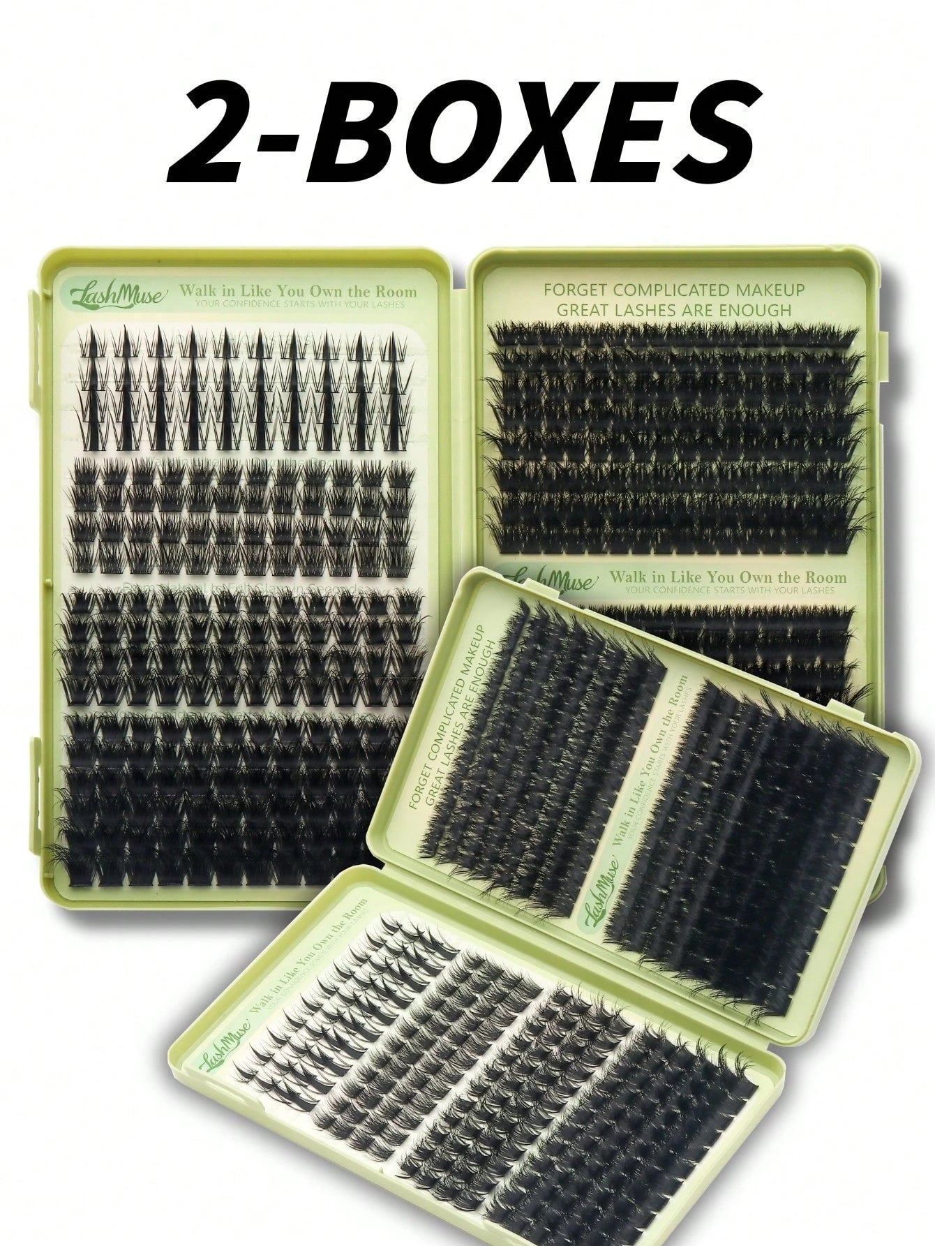 460 Clusters Large Capacity D-Curl Fluffy False Eyelash Book, 120D+200D Dual Density Combination, 8-16MM Mixed Length, Segmented Single Cluster Design For Free Matching, Create Dense Voluminous And Na