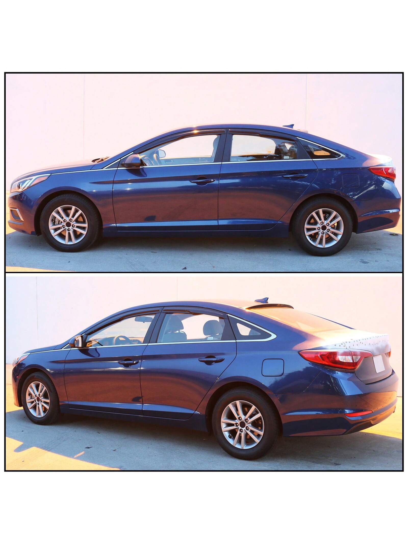 4PC Set Window Visors For 2015-2019 Hyundais' Sonata, Smoked Aero JDM Wind Deflectors Stick On Sun Rain Wind Window Guards, An Ideal Valentine Gift For The Holiday Road Trips