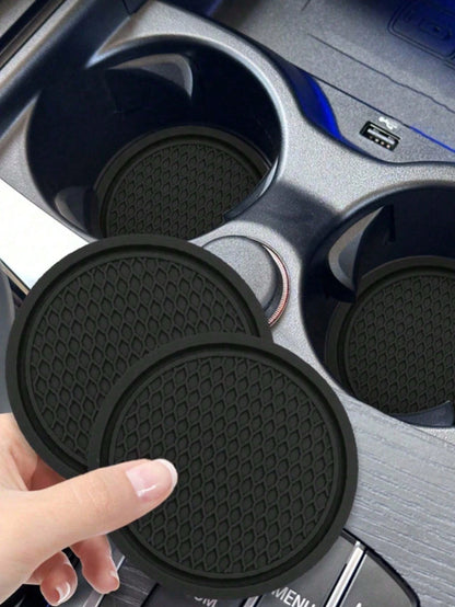 4pcs/2pcs/1pc Universal Car Anti-Slip Cup Holder Mat, Embedded Silicone Cup Pad, Car Interior Accessory Set (7cm/2.75 Inch)