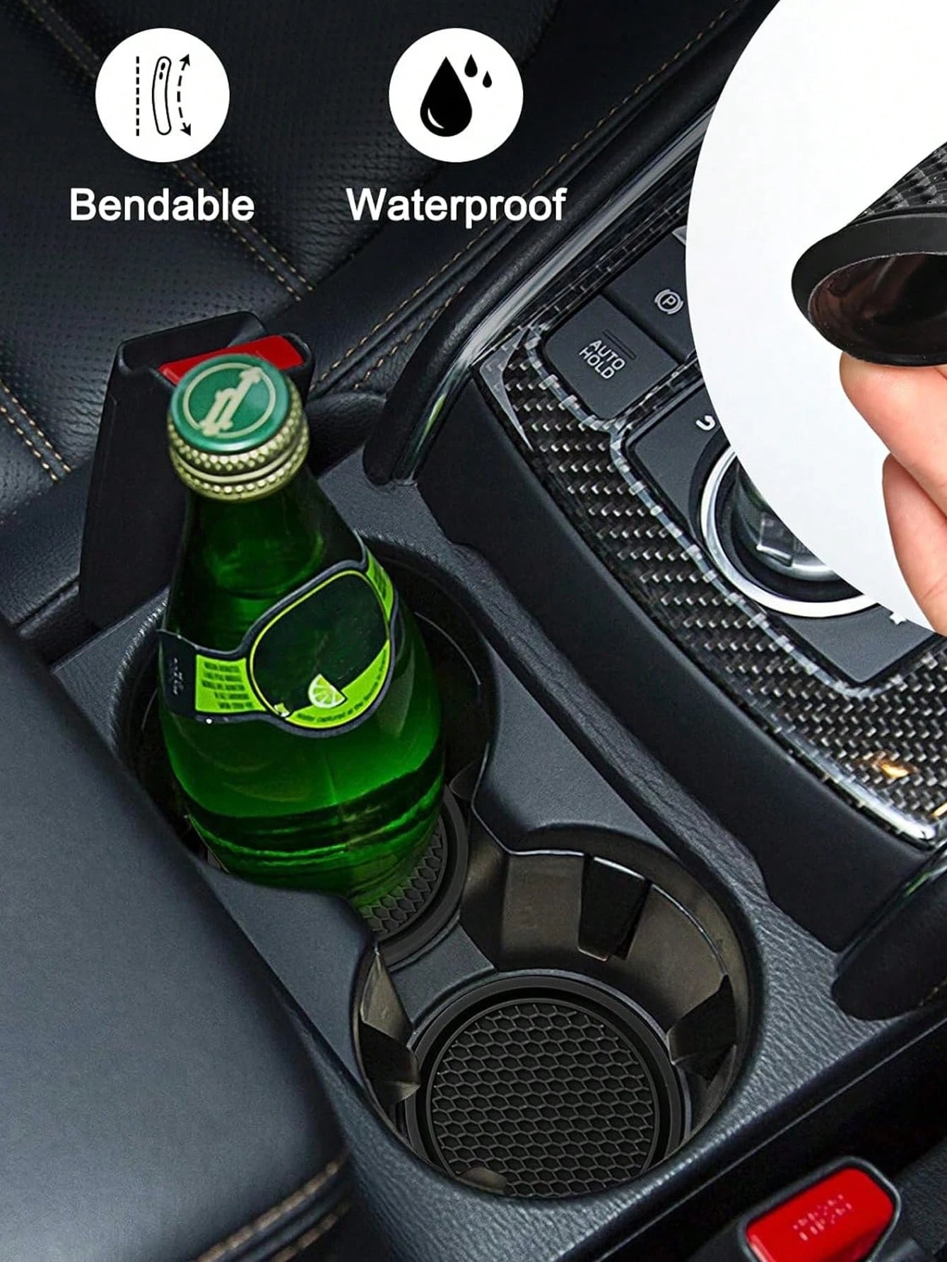 4pcs/2pcs/1pc Universal Car Anti-Slip Cup Holder Mat, Embedded Silicone Cup Pad, Car Interior Accessory Set (7cm/2.75 Inch)