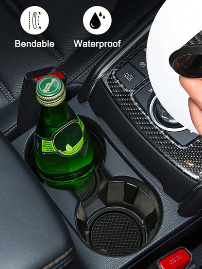 4pcs/2pcs/1pc Universal Car Anti-Slip Cup Holder Mat, Embedded Silicone Cup Pad, Car Interior Accessory Set (7cm/2.75 Inch)
