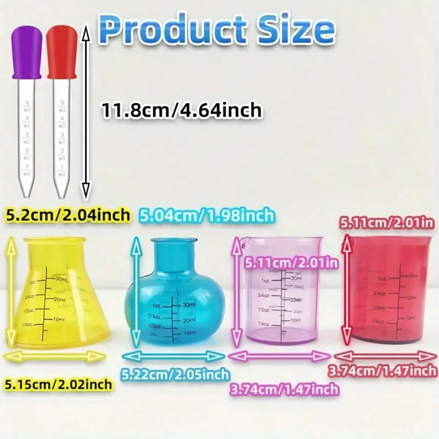 4pcs/8pcs Mini Measuring Cups Learning Set- Cultivate Science Skills Through Precise Measurement & Engaging Sensory Experience- Ideal For Early Education Development & Chemistry Exploration,Supermar