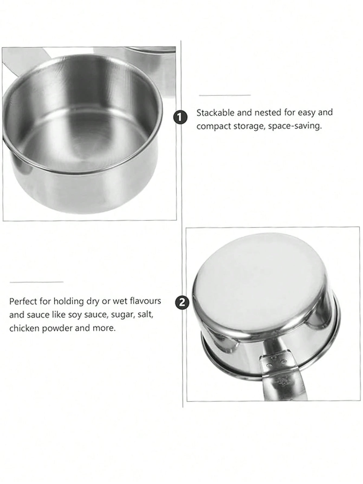 4pcs/8pcs Stainless Steel Measuring Cup And Spoon Set, Coffee, Spices, Baking, Kitchen Tools Measuring Utensils