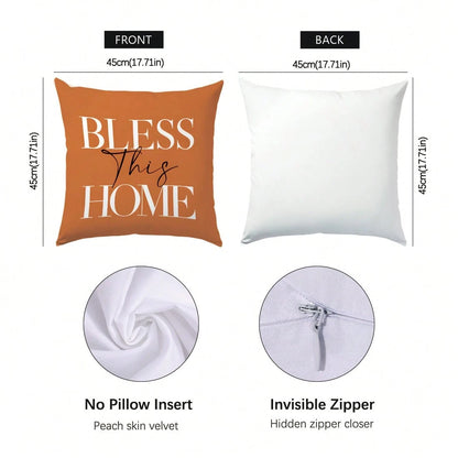 4pcs Autumn Maple Leaf & Berry Pattern Cushion Covers, Single-Sided Printed Skin-Friendly Peach Skin Velvet Material, 45*45CM Throw Pillow Covers Suitable For Room Decoration, Indoor Sofa Living Room