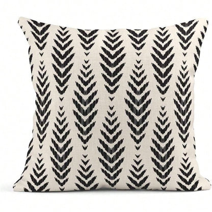 4pcs Bohemian Style Black Herringbone Pattern Creative Decorative Outdoor Throw Pillow Covers, Home Decor, Single-Sided Design, Pillow Insert Not Included
