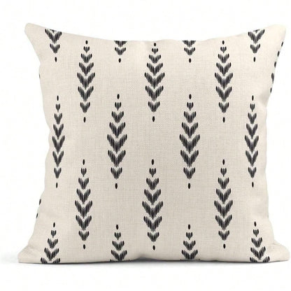 4pcs Bohemian Style Black Herringbone Pattern Creative Decorative Outdoor Throw Pillow Covers, Home Decor, Single-Sided Design, Pillow Insert Not Included