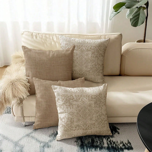4pcs,Bohemian Style Pillow Covers,Home Decor,Gift,Polyester Material,Hidden Zipper,No Filling,Suitable For Home Decor,Living Room Decor,Pillow Covers,Cushion Covers,Sofa Decorative Cushions,Pillow Cov