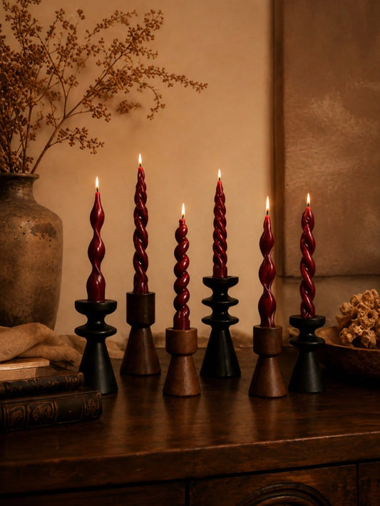 4pcs Scented Long Taper Candles 20cm*2cm, 7 Hours Burning Time, Christmas Halloween Home Table Decor, Wedding Party Candle Holder Decoration Fragrance Candles