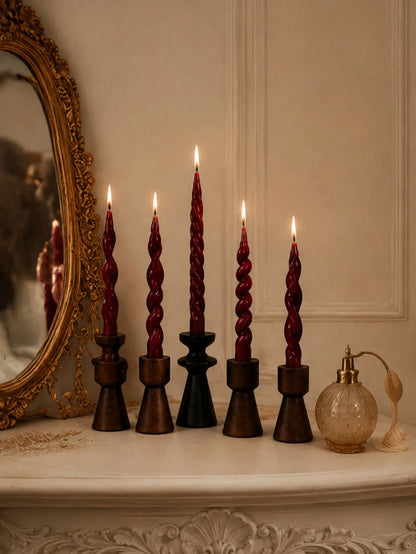 4pcs Scented Long Taper Candles 20cm*2cm, 7 Hours Burning Time, Christmas Halloween Home Table Decor, Wedding Party Candle Holder Decoration Fragrance Candles