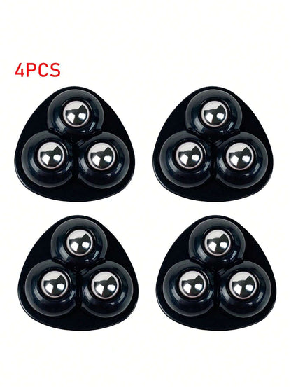 4pcs Self-Adhesive 360° Swivel Casters With Triple Ball Bearings, Silent & Wear-Resistant, Bearing The Weight Of Household Items Without Drilling, Small & Convenient