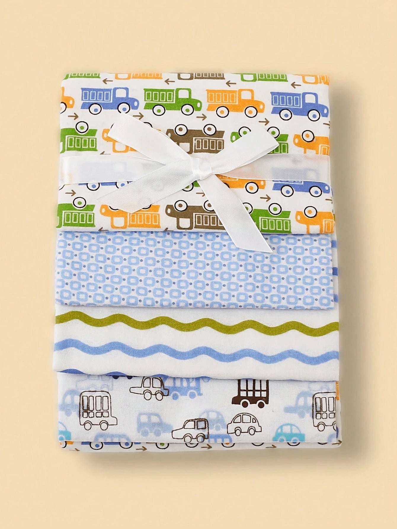 4pcs/Set Baby Blanket Printed Cloud Elephant Car Flannel Swaddle Baby Blanket Spring Summer Thin