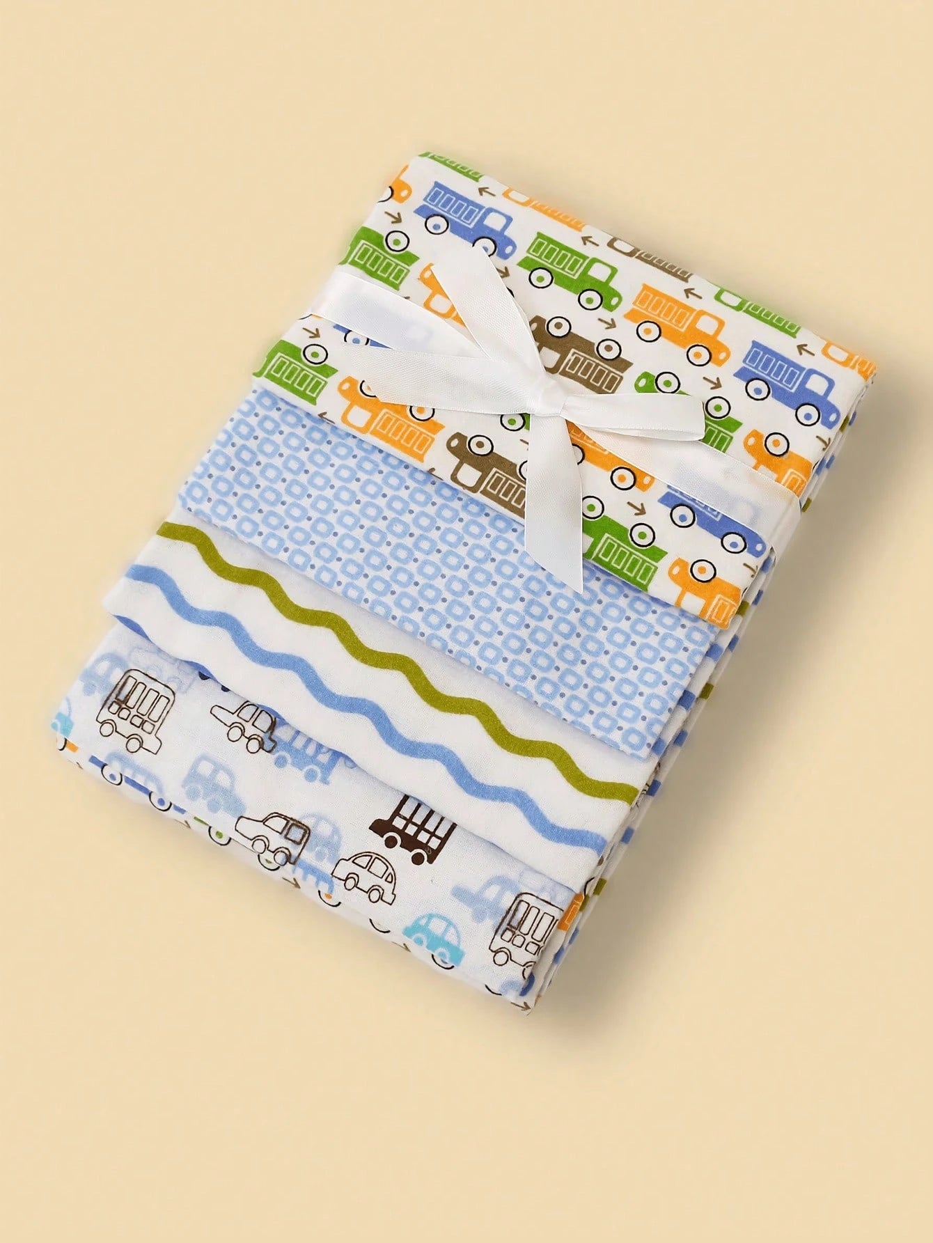 4pcs/Set Baby Blanket Printed Cloud Elephant Car Flannel Swaddle Baby Blanket Spring Summer Thin