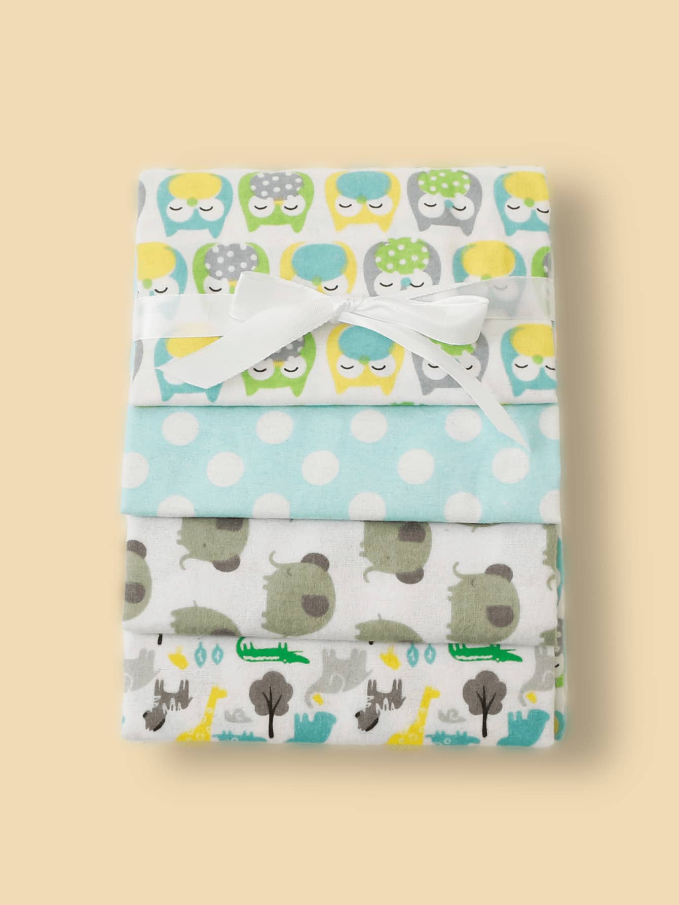 4pcs/Set Baby Blanket Printed Cloud Elephant Car Flannel Swaddle Baby Blanket Spring Summer Thin