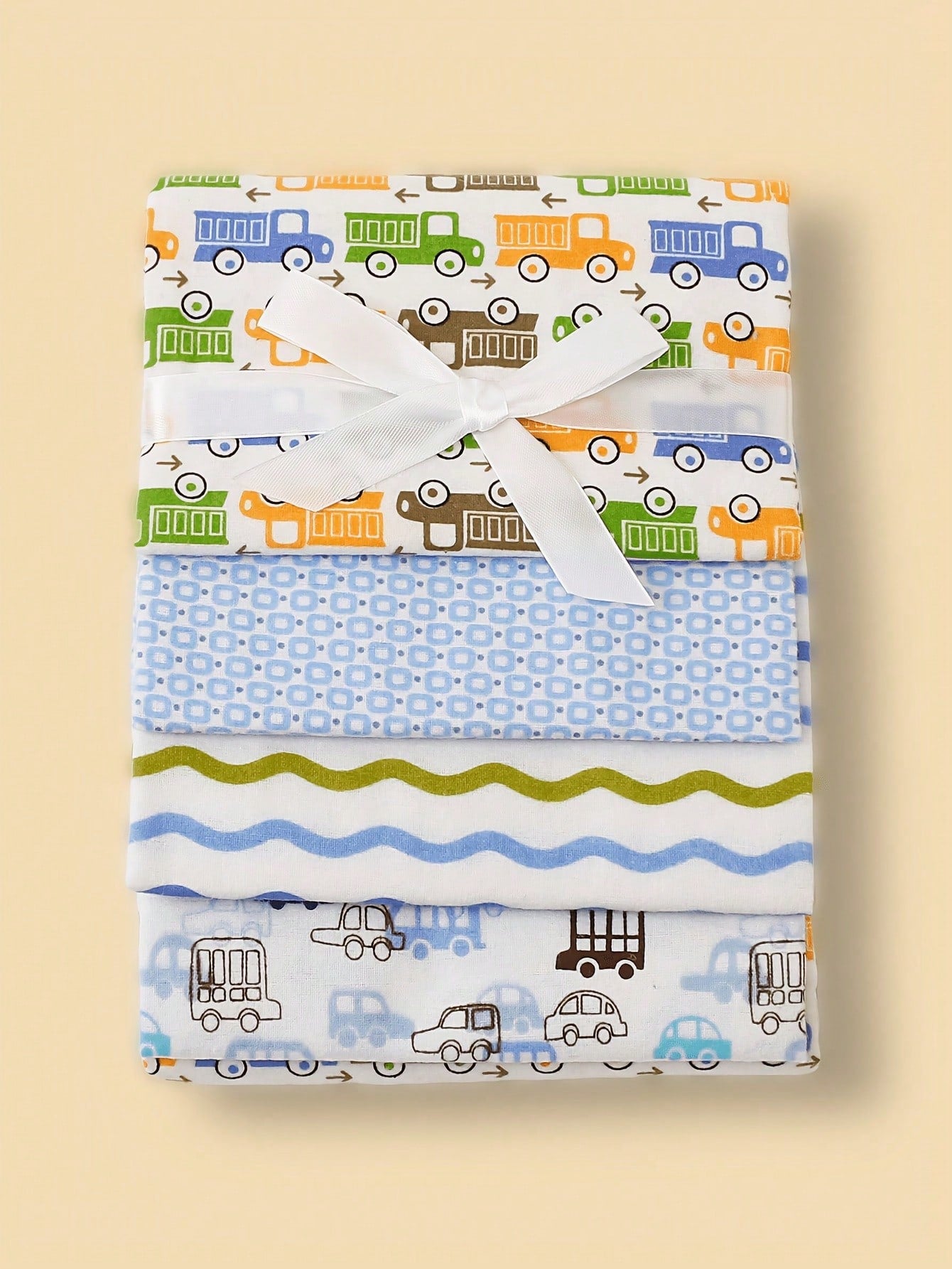 4pcs/Set Baby Blanket Printed Cloud Elephant Car Flannel Swaddle Baby Blanket Spring Summer Thin