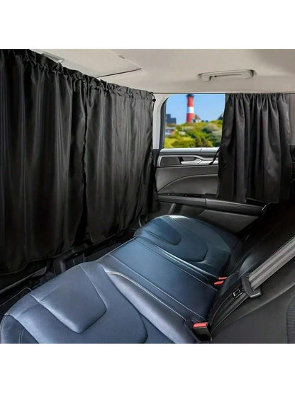 4pcs/Set Car Privacy Curtain Set- Suitable For Sedans And SUVs, Including Rear Seat & Side Window Separator With Storage Bag