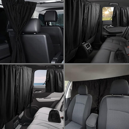 4pcs/Set Car Privacy Curtain Set- Suitable For Sedans And SUVs, Including Rear Seat & Side Window Separator With Storage Bag