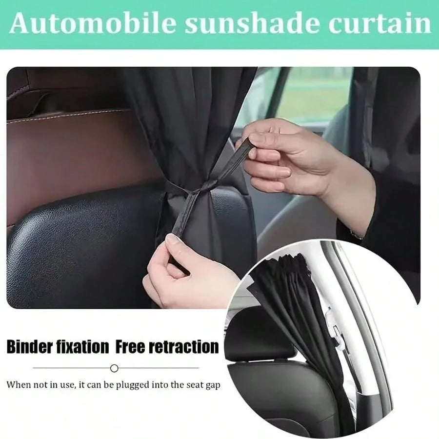 4pcs/Set Car Privacy Curtain Set- Suitable For Sedans And SUVs, Including Rear Seat & Side Window Separator With Storage Bag
