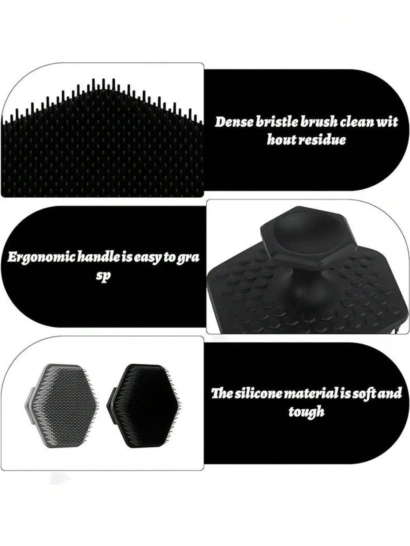 4pcs Silicone Back Massage Brush And Soft Bath Mitt Set, Exfoliating Body Gua Sha Board And Extra Foaming Bath Brush Combination, Rich Lather Body Cleansing Tools