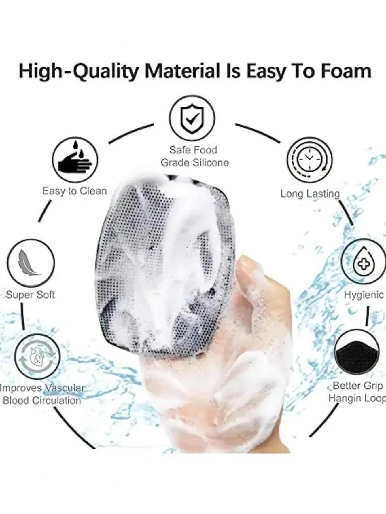 4pcs Silicone Back Massage Brush And Soft Bath Mitt Set, Exfoliating Body Gua Sha Board And Extra Foaming Bath Brush Combination, Rich Lather Body Cleansing Tools