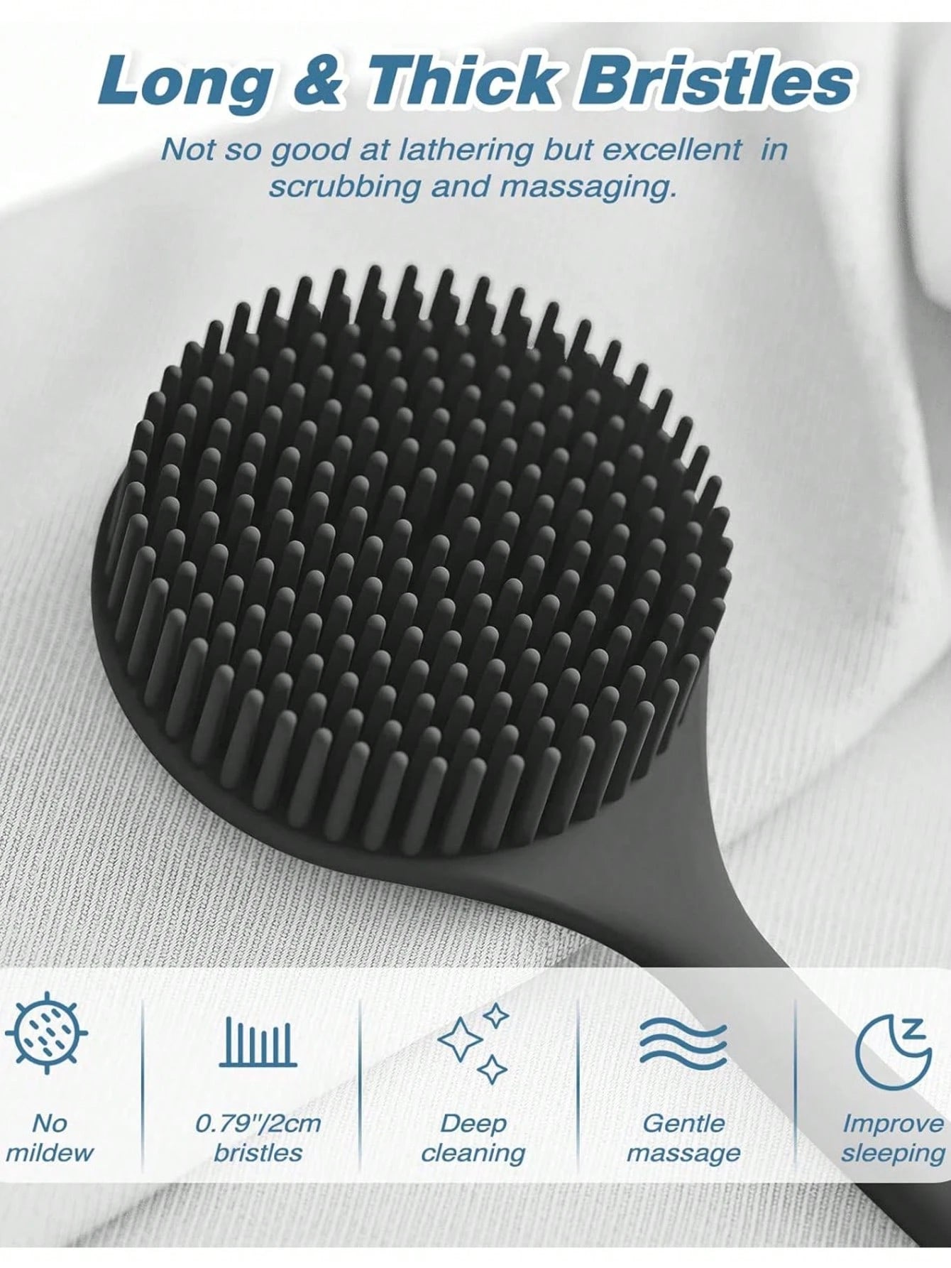 4pcs Silicone Back Massage Brush And Soft Bath Mitt Set, Exfoliating Body Gua Sha Board And Extra Foaming Bath Brush Combination, Rich Lather Body Cleansing Tools