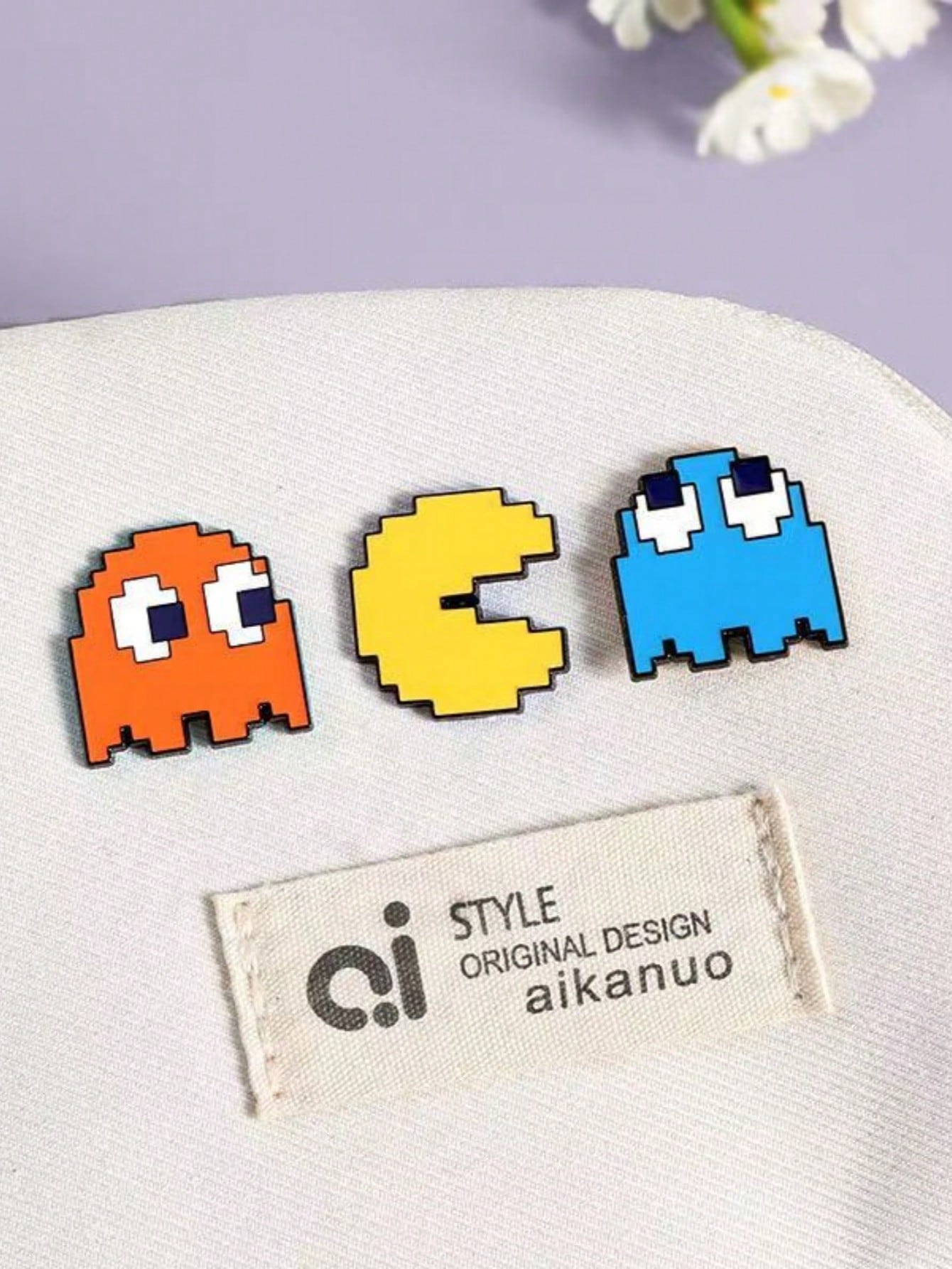 5 Creative Video Game Pixel Pac Man, Cute Alloy Brooch Combination, Clothing Decoration Badge, Bag Decoration Badge, Universal For All Seasons