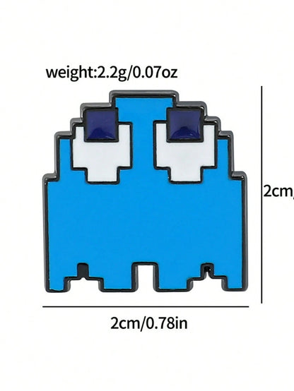 5 Creative Video Game Pixel Pac Man, Cute Alloy Brooch Combination, Clothing Decoration Badge, Bag Decoration Badge, Universal For All Seasons