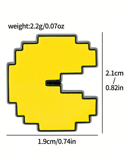 5 Creative Video Game Pixel Pac Man, Cute Alloy Brooch Combination, Clothing Decoration Badge, Bag Decoration Badge, Universal For All Seasons