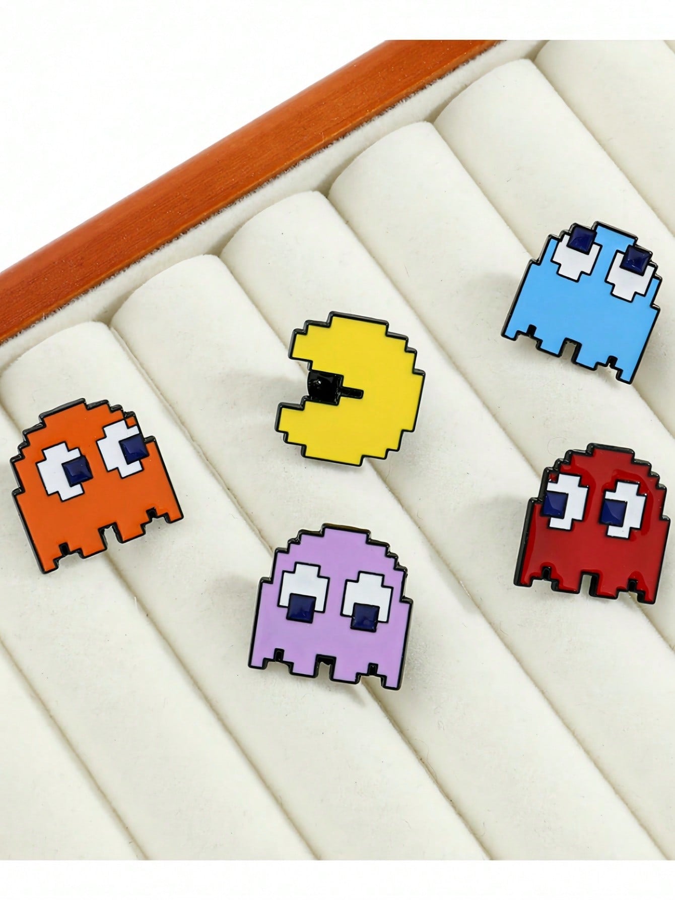 5 Creative Video Game Pixel Pac Man, Cute Alloy Brooch Combination, Clothing Decoration Badge, Bag Decoration Badge, Universal For All Seasons