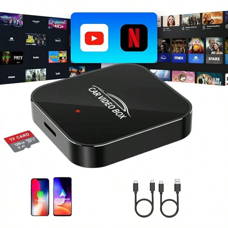 5 In 1 Wireless CarPlay Adapter With, 2025 New Apple CarPlay And Android Auto Wireless Adapter Magic CarPlay Ai Box Streaming Video For IPhone/Android And Cars After 2015 Car