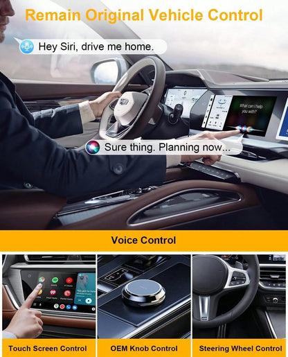 5 In 1 Wireless CarPlay Adapter With, 2025 New Apple CarPlay And Android Auto Wireless Adapter Magic CarPlay Ai Box Streaming Video For IPhone/Android And Cars After 2015 Car