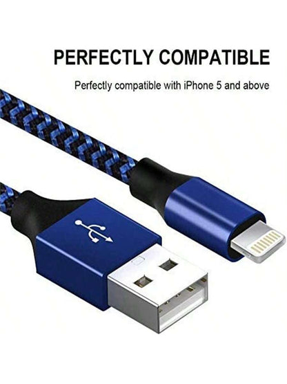 5 PACK Nylon Braided Cables, (3/3/6/6/10FT),Charging Cable Combo Kit, Featuring Nylon Braided Lightning Cables MFi Certified Lightning Cable Fast Charging Cords Apple Charger Compatible With IPhone 14
