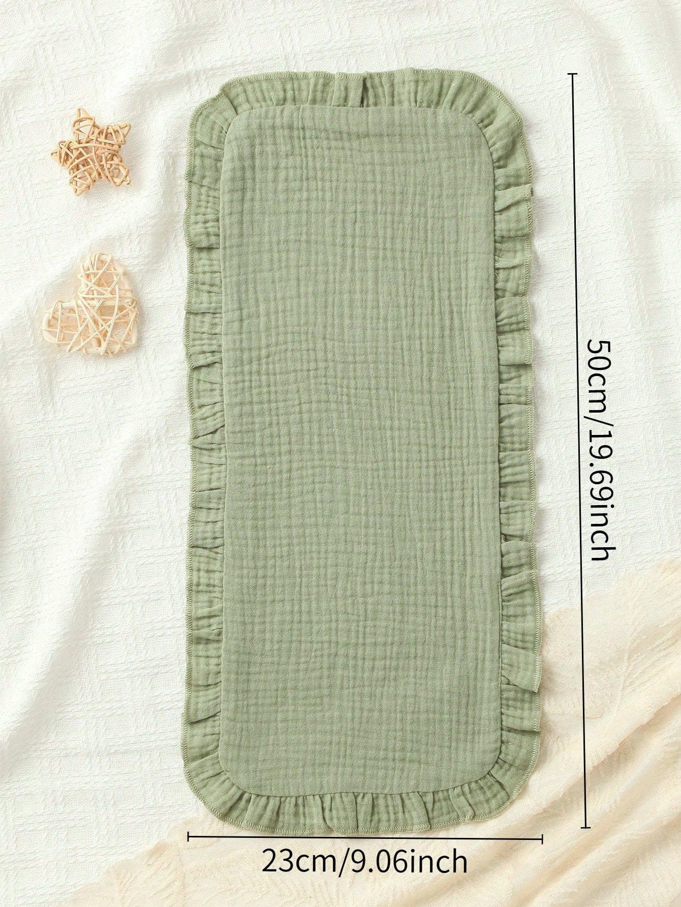 5-Pcs Of Soft And Comfortable Muslin Cotton Burp Cloths With A Beautiful Ruffle Design, NewBorn Essential