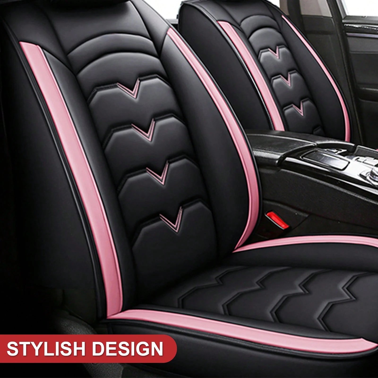 5 Seat Car Seat Cover Set Universal Full Set Car Seat Cushions Protector Deluxe PU Leather Waterproof Wear-Resistant Breathable Easy Installation Airbag Compatible Automotive Interior Covers Four Seas