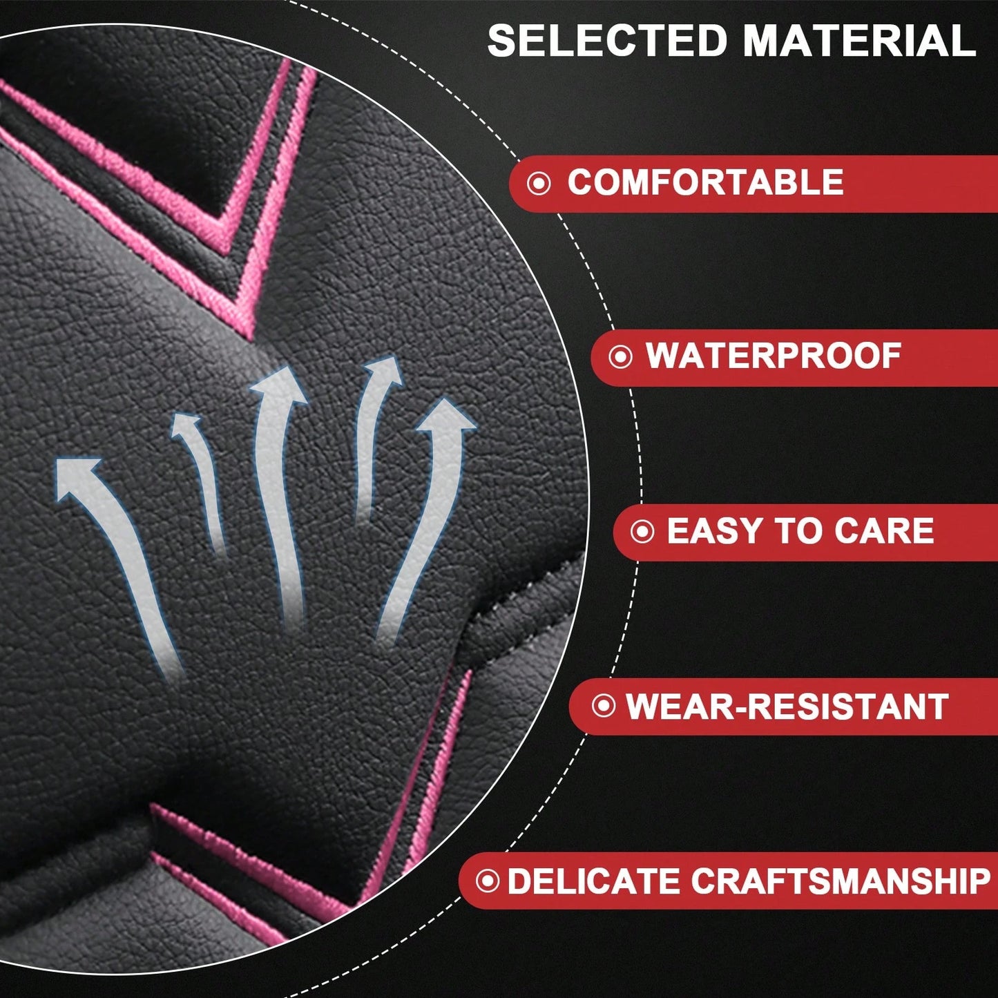 5 Seat Car Seat Cover Set Universal Full Set Car Seat Cushions Protector Deluxe PU Leather Waterproof Wear-Resistant Breathable Easy Installation Airbag Compatible Automotive Interior Covers Four Seas