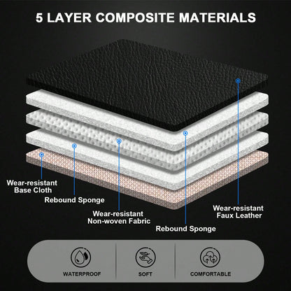 5 Seat Car Seat Cover Set Universal Full Set Car Seat Cushions Protector Deluxe PU Leather Waterproof Wear-Resistant Breathable Easy Installation Airbag Compatible Automotive Interior Covers Four Seas