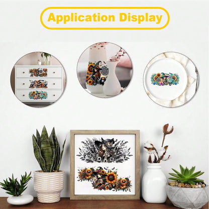 5 Sheets Witch Floral UV DTF Stickers Plastic Self-Adhesive Labels Transfer Sticker Decal DIY Water Bottle Glass For 16 Oz Tumbler Cups Decoration
