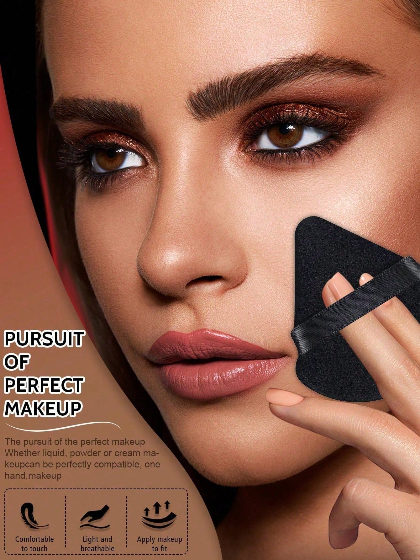 50/40/30/20/10/5pcs Makeup Kit, Including: 10 Pieces Of Liquid Makeup Sponge+10 Pieces Of Mini Liquid Makeup Sponge+10 Pieces Of Triangular Powder Puff For Loose Powder And Makeup Set+10 Pieces Of Air