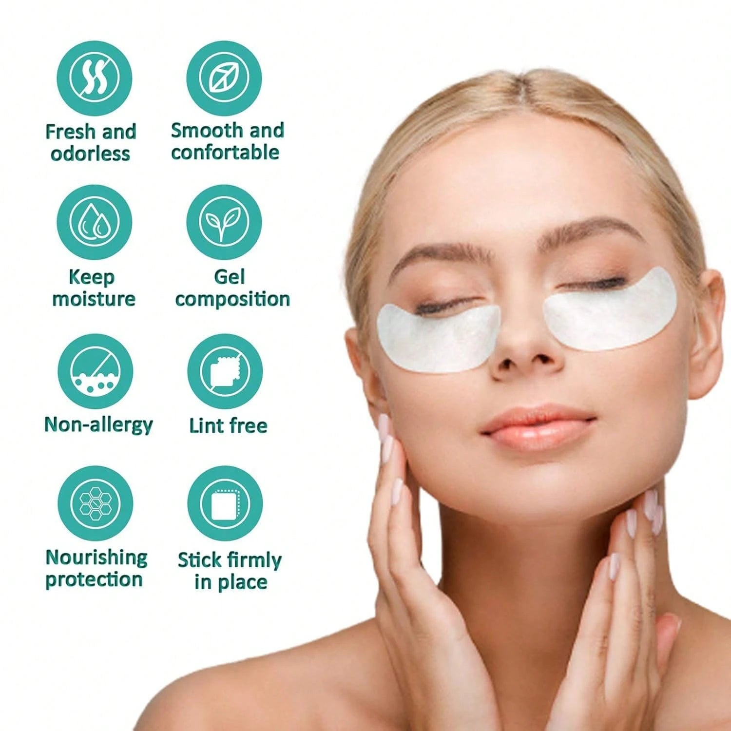 50 Pairs Under Eye Pads, Eyelash Extension Gel Patches, Lint Free DIY False Lash Extension Beauty Makeup Hydrogel Gel Eye Patches Lash Supplies