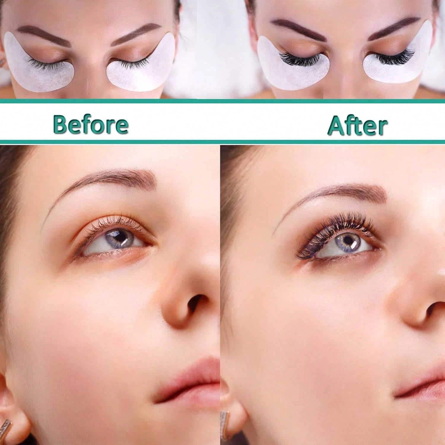 50 Pairs Under Eye Pads, Eyelash Extension Gel Patches, Lint Free DIY False Lash Extension Beauty Makeup Hydrogel Gel Eye Patches Lash Supplies