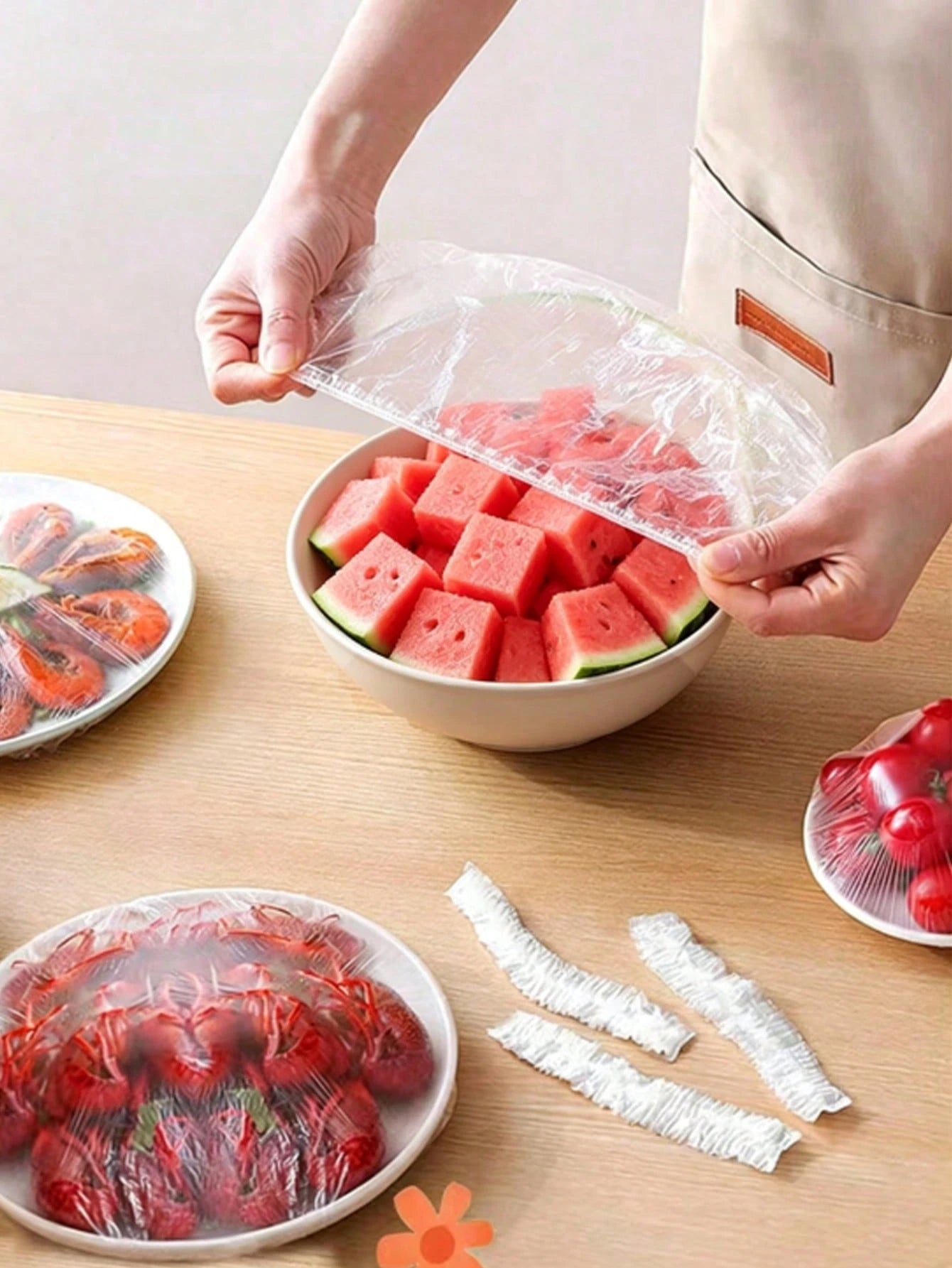 500/100/50pcs Stretchable Food Preservation Covers (Random Packaging), Easy-To-Use Vegetable Covers, Refrigerator Freshness And Moisture Retention Tool, Alternative To Plastic Bags, Fruit Preservation