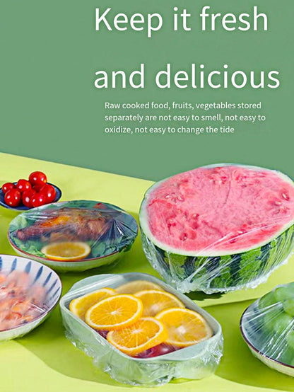 500/100/50pcs Stretchable Food Preservation Covers (Random Packaging), Easy-To-Use Vegetable Covers, Refrigerator Freshness And Moisture Retention Tool, Alternative To Plastic Bags, Fruit Preservation