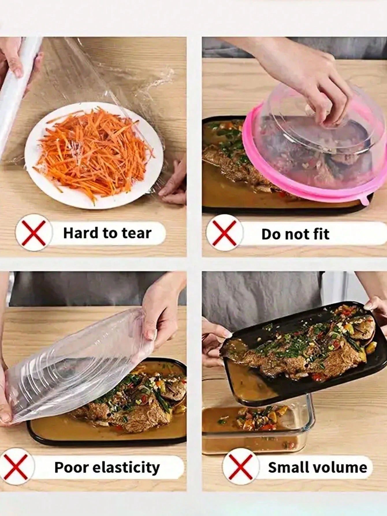 500/100/50pcs Stretchable Food Preservation Covers (Random Packaging), Easy-To-Use Vegetable Covers, Refrigerator Freshness And Moisture Retention Tool, Alternative To Plastic Bags, Fruit Preservation