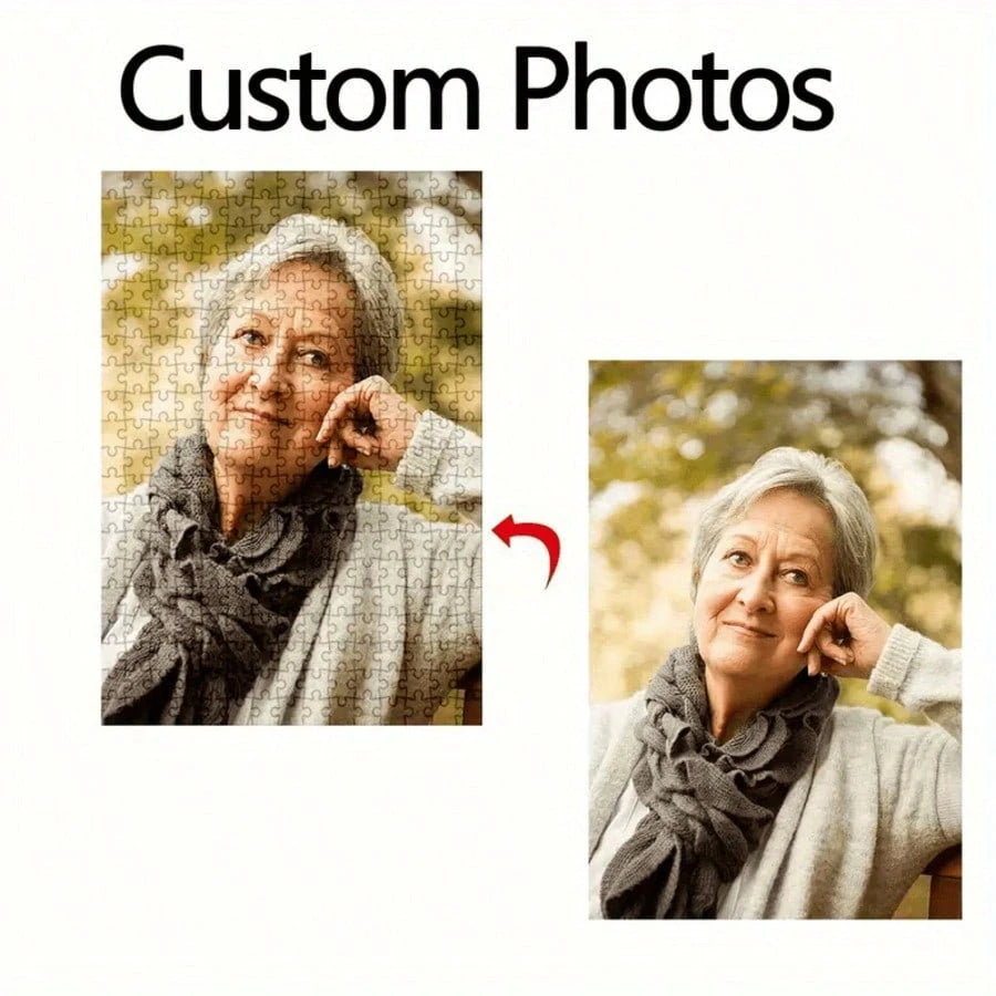 500/1000 Piece Custom Photo Puzzle- Personalized Portrait, Perfect For Birthdays, Anniversaries, Weddings, Valentine's Day- A Challenging Puzzle For Couples, Families, And Pet Lovers- Create Treasu