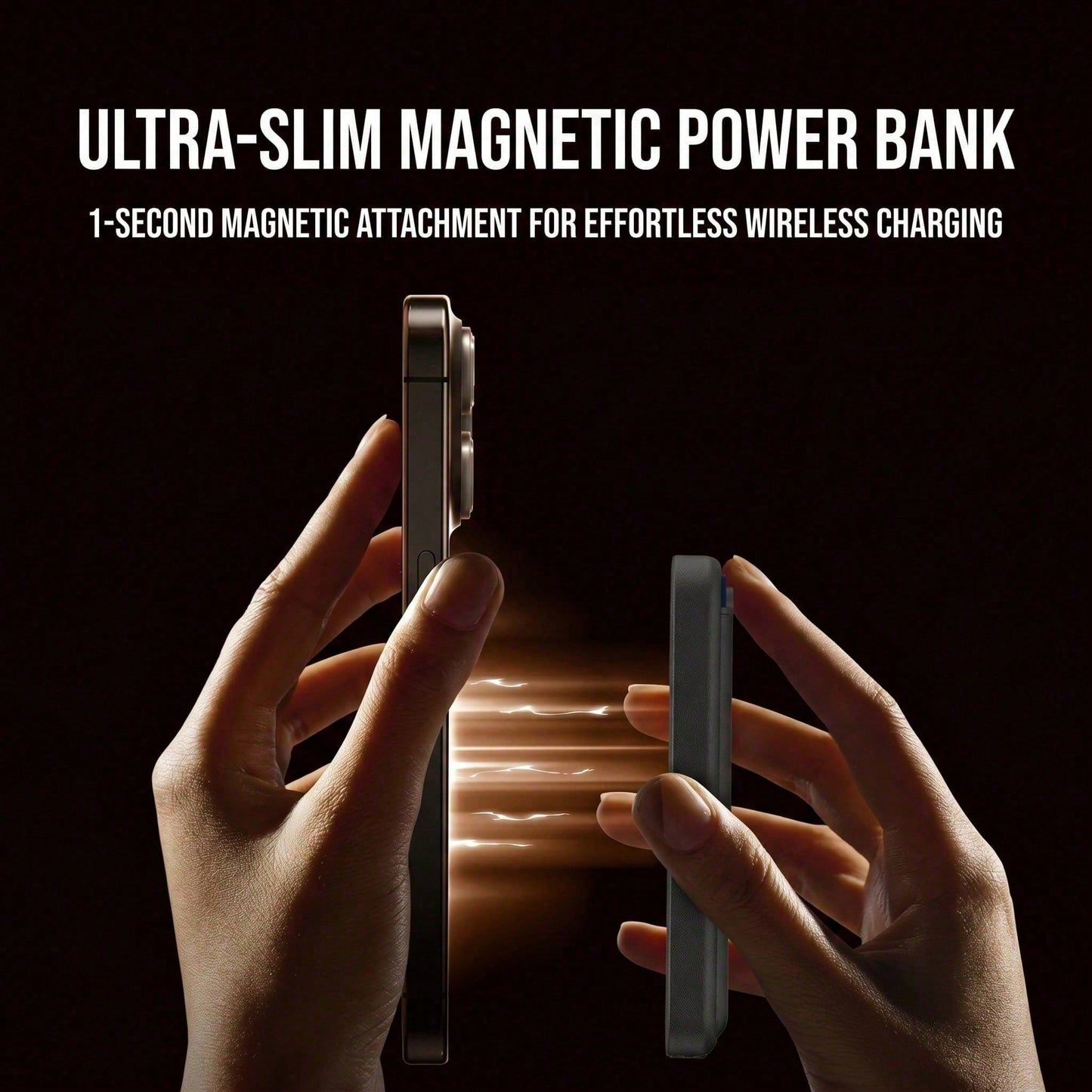 5000mAh Lightweight Magnetic Portable Charger, Ultra Slim Wireless Power Bank With Card Wallet, 15W Wireless Charging & 22.5W Wired Fast Charging, Compact Battery Pack For IPhone 12 13 14 15 Pro Max P