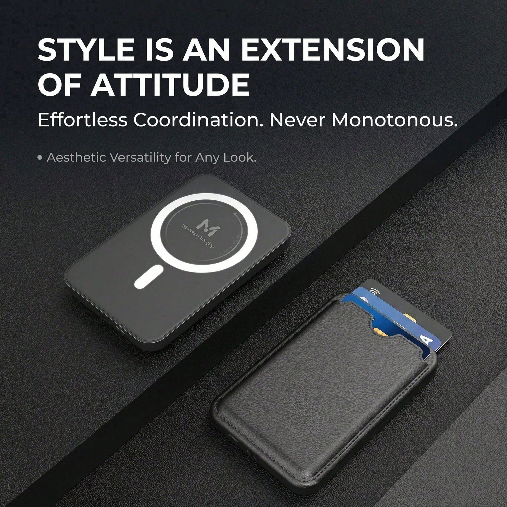 5000mAh Lightweight Magnetic Portable Charger, Ultra Slim Wireless Power Bank With Card Wallet, 15W Wireless Charging & 22.5W Wired Fast Charging, Compact Battery Pack For IPhone 12 13 14 15 Pro Max P