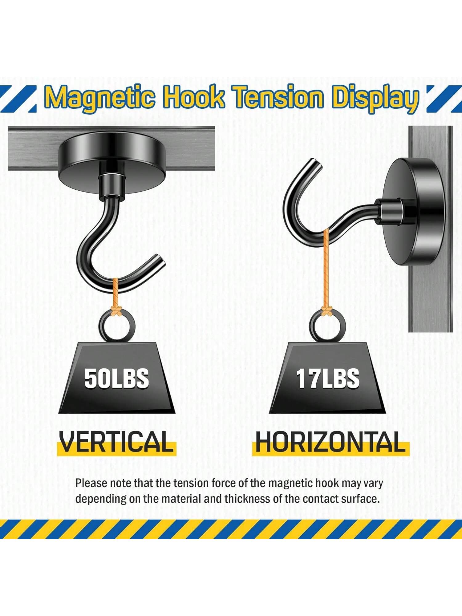50lb Heavy Duty Magnetic Hooks, Magnet With Hooks, For Cruise Cabins, Classrooms, Offices, Grilling, Heavy Duty Magnetic Metal Hooks Suitable For Refrigerators