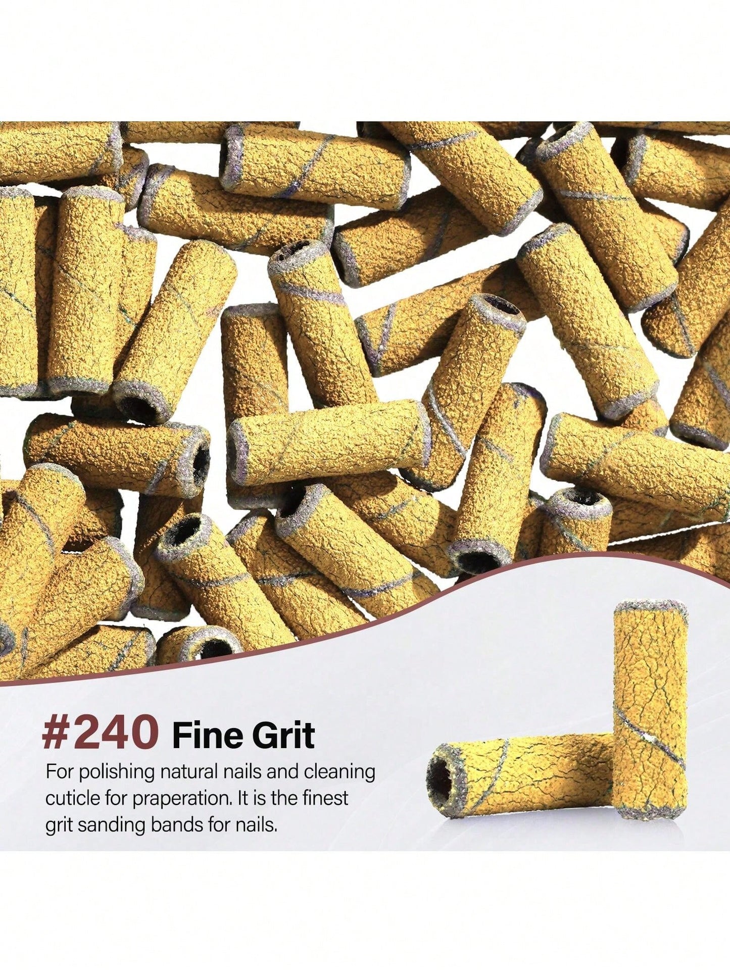 50Pcs Mini Nail Sanding Bands With Mandrel Bit, Available In 180/240 Grit Options, Fits Most Nail Drills For Acrylic Gel Shaping & Removal, For Home Salon & Beginners, Practical Supply For Fall Manicu